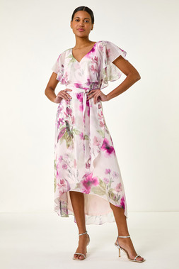 Roman Pink Delicate Floral Dress