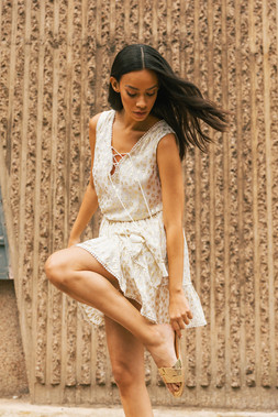 Roman Dusk White Leopard Foil Dress