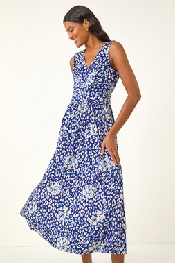 Roman Animal Print Midi Dress