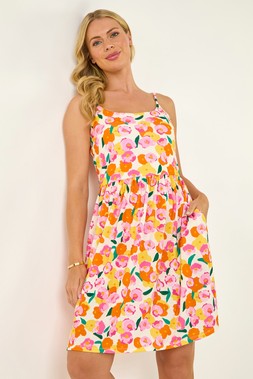 Roman Petite Floral Print Strappy Stretch Dress