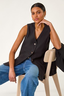 Roman Longline Button Waistcoat Jacket