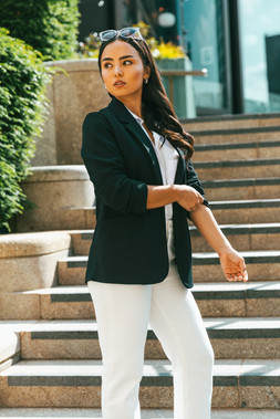 Roman Petite Revere Collar Stretch Blazer