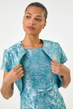 Roman Sky Blue Jacquard Occasion Jacket