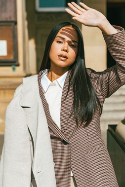 Multi Petite Houndstooth Blazer