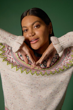 Roman Multi Fairisle Frill Detail Stretch Jumper