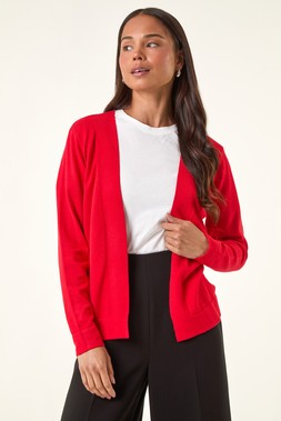 Roman Petite Red Open Knitted Cardigan