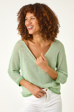 Roman Green Stitch Detail Knit Jumper