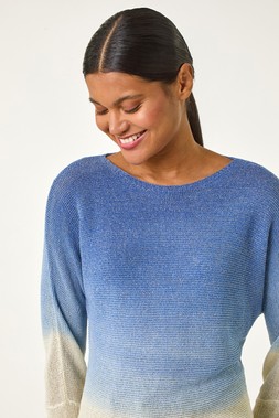 Roman Blue Ombre Shimmer Knit Jumper