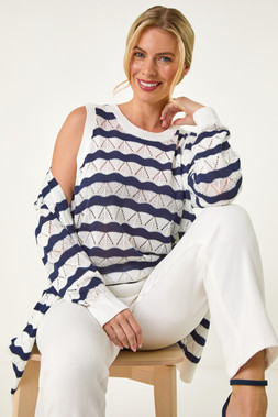 Roman Petite Navy Stripe Knitted Vest
