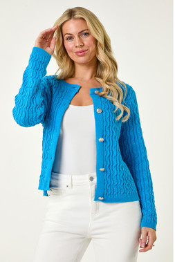 Roman Petite Cable Knit Button Cardigan