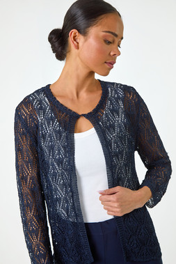 Roman Petite Pointelle Knit Cardigan
