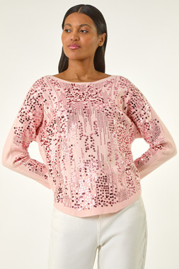 Roman Sequin Textured Knit Jumper