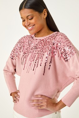 Roman Sequin Drop Knit Jumper