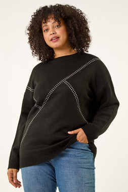 Roman Curve Hotfix Knit Jumper