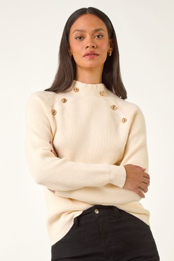 Roman Dusk Ivory Raglan Ribbed Jumper
