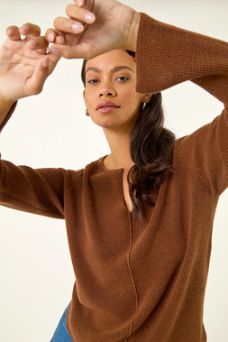 Roman Dusk Chocolate Waffle Knit Jumper