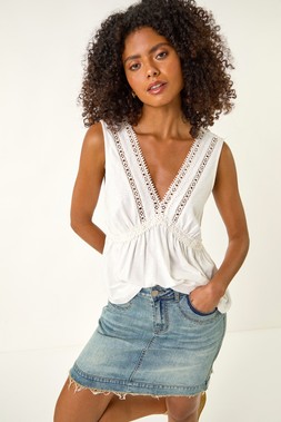 Roman Dusk Denim Pocket Mini Stretch Skirt