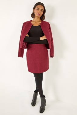 Roman Boucle Textured A-Line Skirt