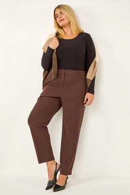 Dark Brown Curve Straight Leg Trouser