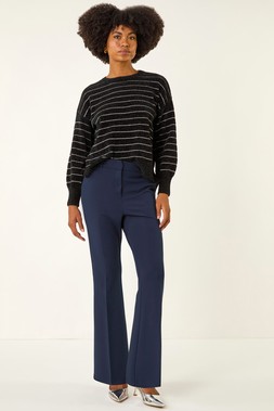 Roman Navy Bootcut Leg Stretch Trousers
