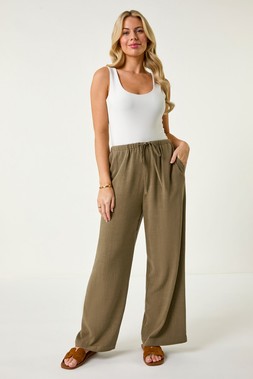 Roman Petite Linen Mix Wide Leg Trouser