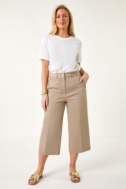 Roman Petite Mocha Cotton Culotte Trousers