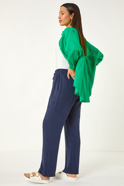 Roman Navy Full Length Linen Trouser