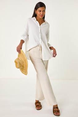 Roman Stone Full Length Linen Trousers