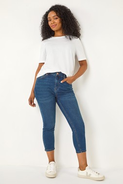 Roman Petite Indigo Slim Crop Stretch Jeans