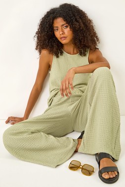 Roman Dusk Textured Wide Leg Stretch Trouser