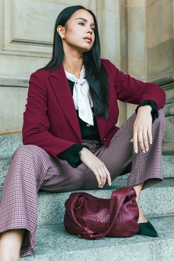Multi Petite Houndstooth Trouser
