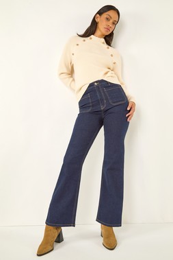 Roman Dusk Indigo Front Pocket Bootcut Jeans