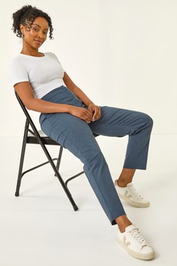 Roman Petite Blue Bengaline Smart Stretch Trouser