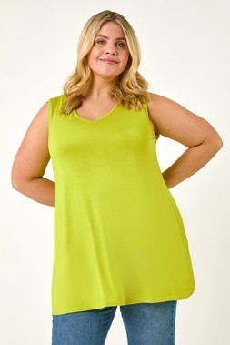 Roman Curve Lime Swing Style V-Neck Vest