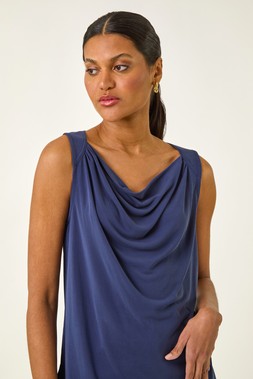 Roman Cowl Neck Stretch Top
