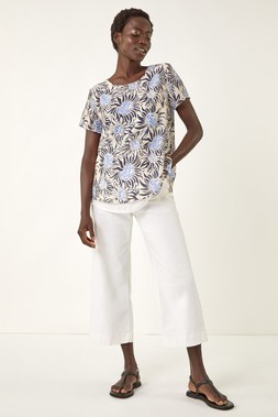 Roman Floral Print Double Layer Top