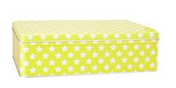 Yellow and White Storage Tin