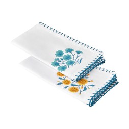 8. Homesense - Set of four white floral napkins - £5.99