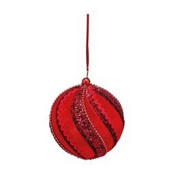 Doorscape Red Velvet Glitter Bauble £4.99, €8.99