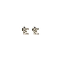 'E' stud earrings
