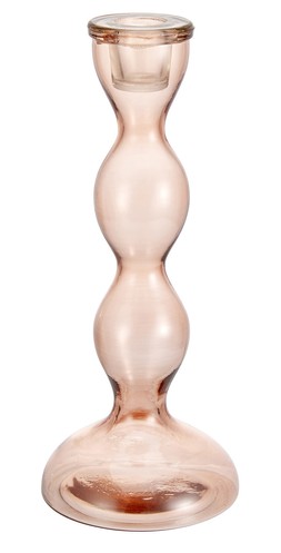Homesense Dining pink glass candle holder
