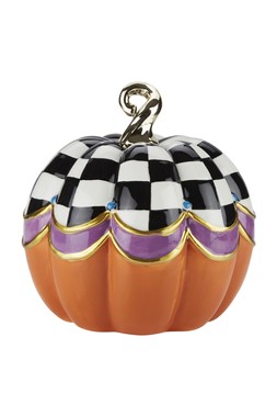 Homesense - Halloween Checkered Pumpkin Ornament - £9.99