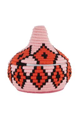 Homesense - Pinkm and Red Woven Basket Pot - £14.99
