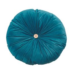 Homesense - Turquoise Round Velvet Cushion, &pound;9.99