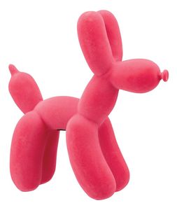 neon hot pink flocked dog