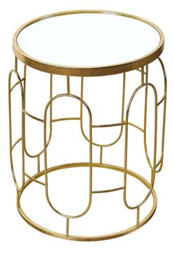 opulent & cosy gold sidetable mirrored table