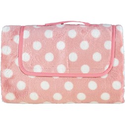 Pink and white polka dot picnic blanket 7.99