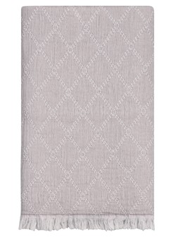 Scandi soft light grey textured throw