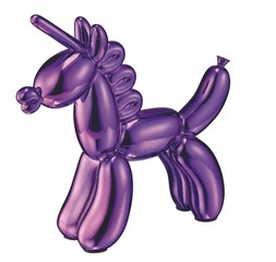 Sensory Cyberpunk metallic purple unicorn dog