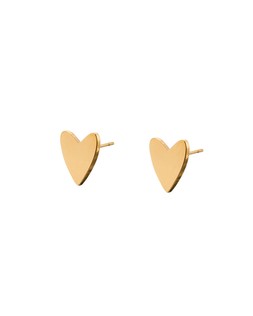 Billie Gold Tone Waterproof Heart Stud Earrings